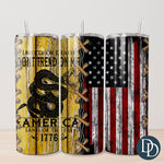 Don't Tread on Me Tumbler Print *Sublimation Print Transfer*