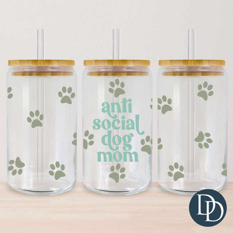 Antisocial Dog Mom UV DTF Cup Wrap