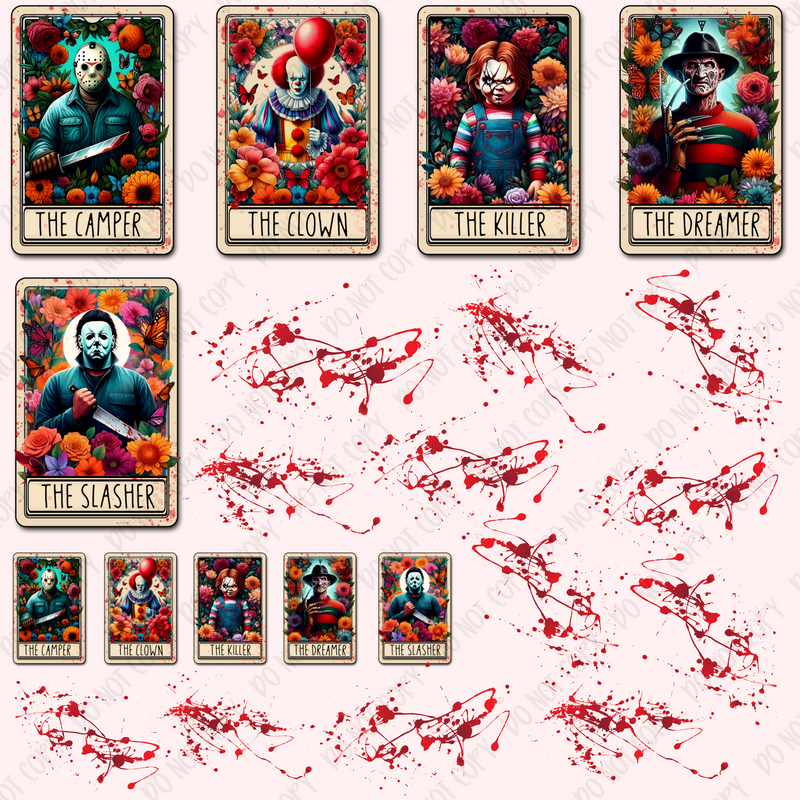 Horror Card Blood Element Sheet UV DTF