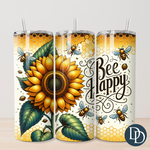 Bee Happy Tumbler Print  *Sublimation Print Transfer*