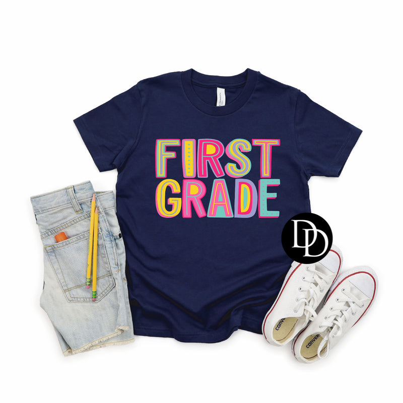 Pink Purple First Grade  *DTF Transfer*