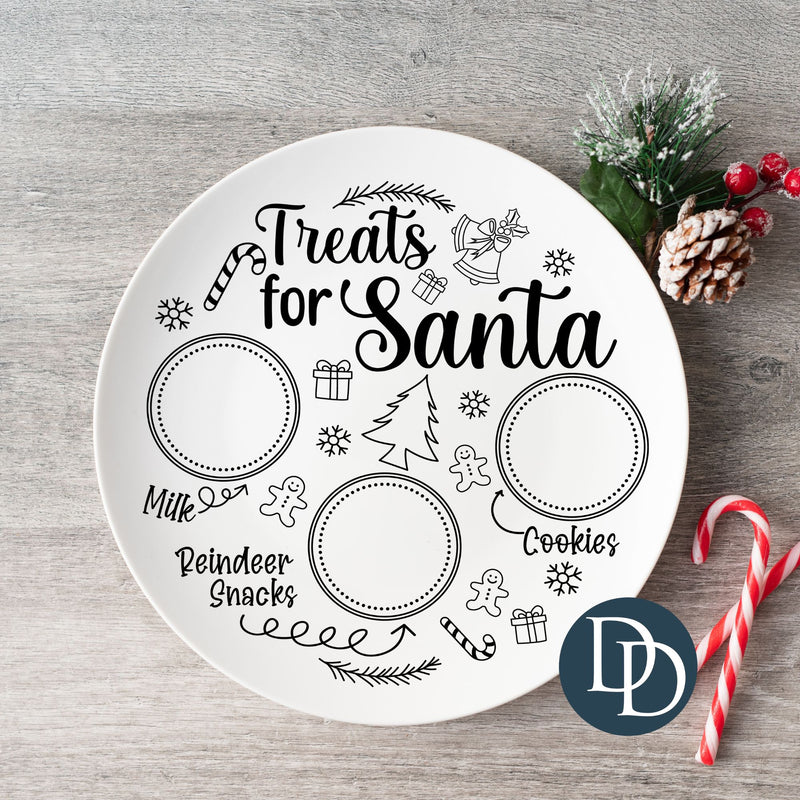 Black Ink Treats For Santa UV DTF Plate Decal