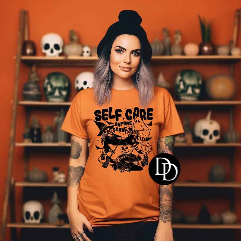 Self Care Before Scare (Black Ink) *Screen Print Transfer*