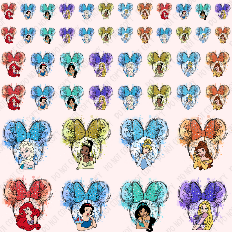 Princess Mouse Ears Element Sheet UV DTF