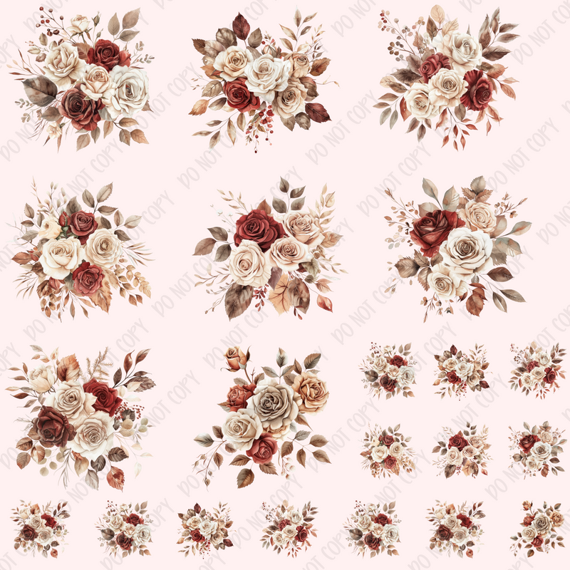 Neutral Fall Floral Element Sheet UV DTF