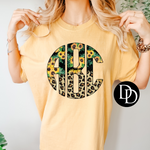 Customizable Sunflower & Leopard Monogram  *DTF Transfer*