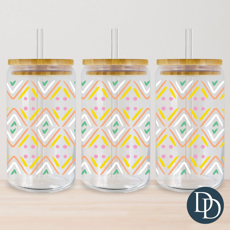 Colorful Boho Pattern UV DTF Cup Wrap