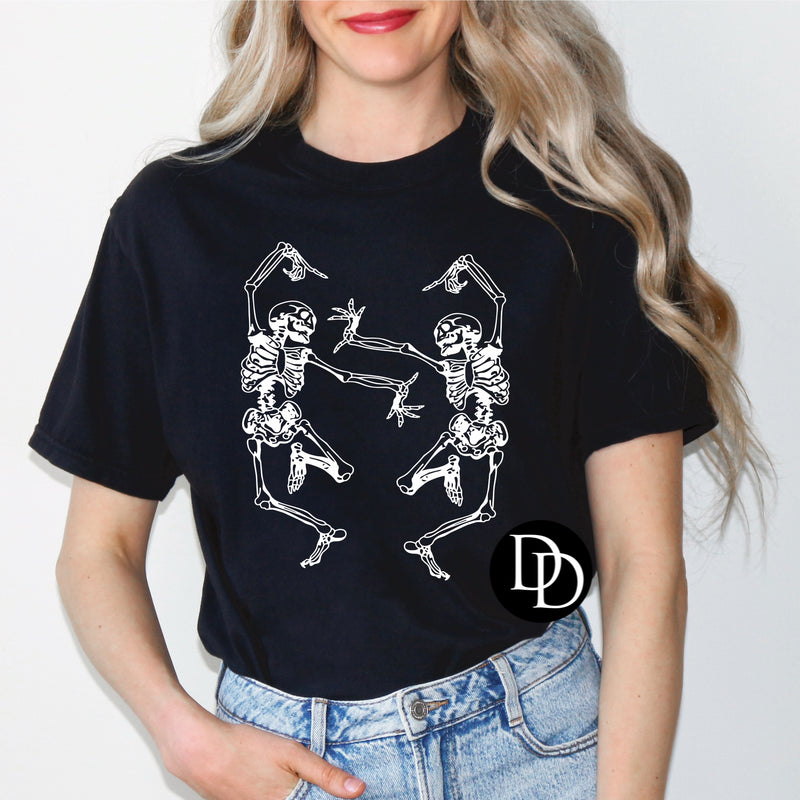 Dancing Skeletons (White Ink) - NOT RESTOCKING - *Screen Print Transfer*
