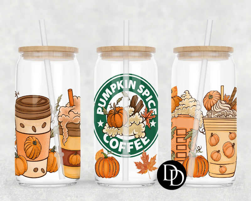 Pumpkin Spice Coffee UV DTF Cup Wrap