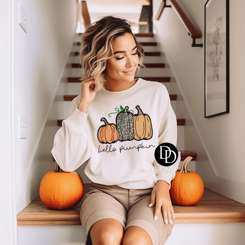 Faux Embroidery Hello Pumpkin *DTF Transfer*