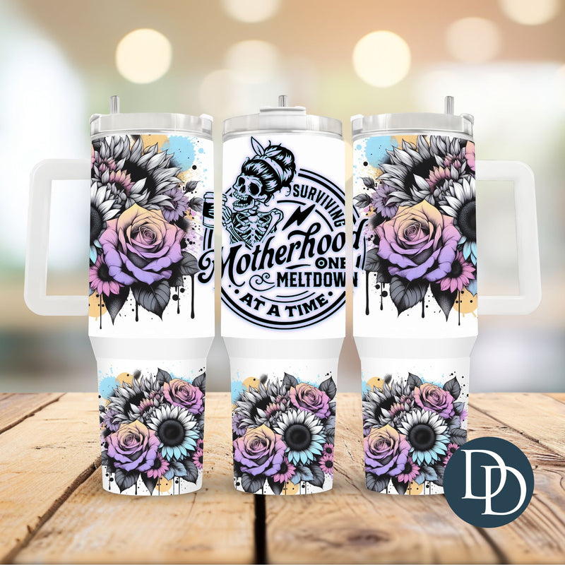 Surviving Motherhood *UV DTF 40oz Tumbler Wrap*