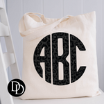 Customizable Black Leopard Monogram  *DTF Transfer*