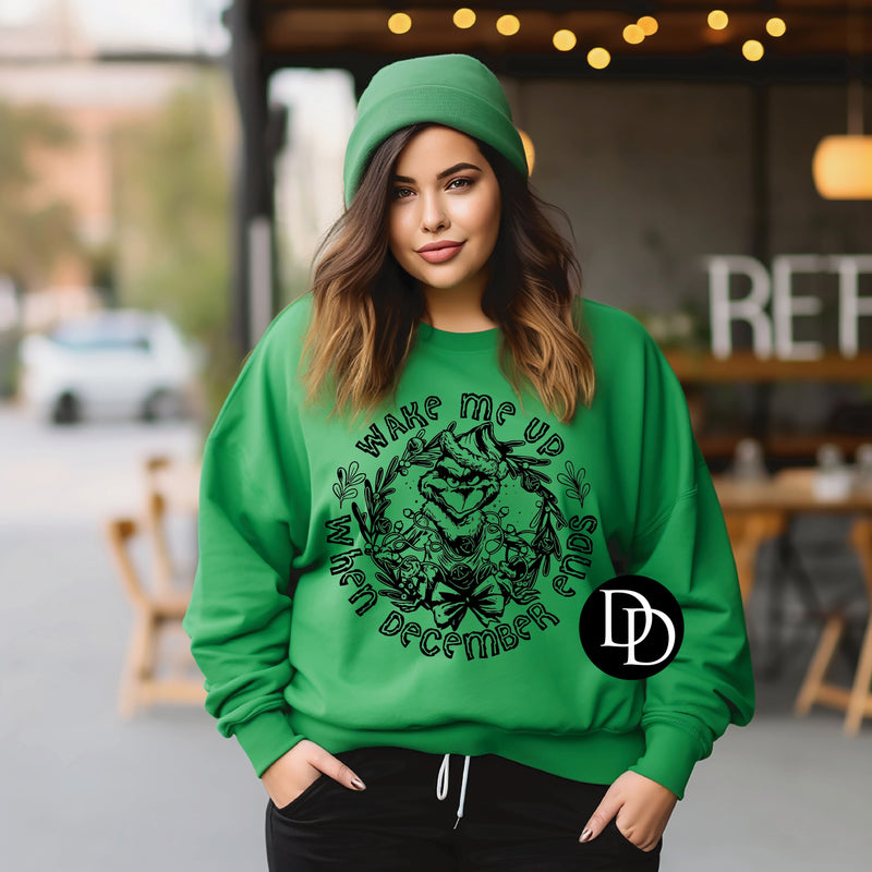 Wake Me Up When December Ends (Black Ink)*Screen Print Transfer*