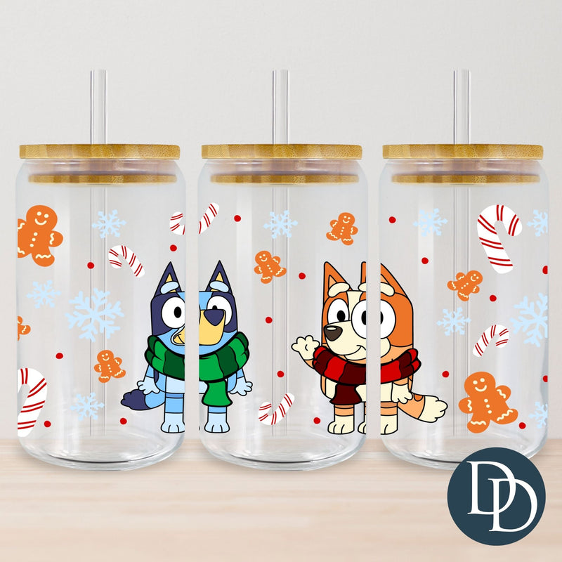 Blue Cartoon Christmas *UV DTF Cup Wrap*