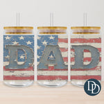 Rustic American Dad Tumbler Print *Sublimation Print Transfer*