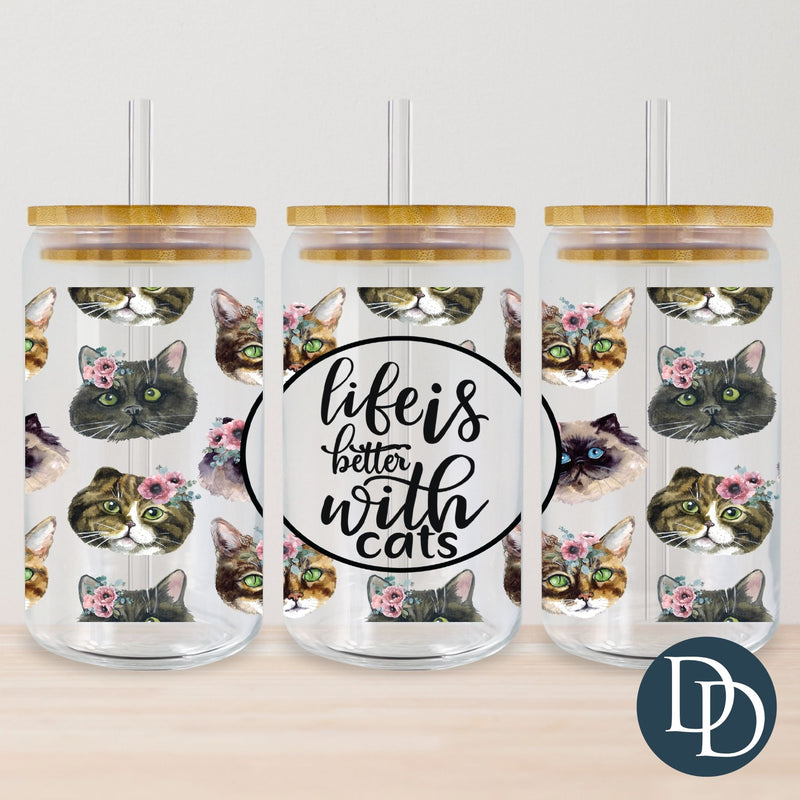 Life Is Better With Cats UV DTF Cup Wrap