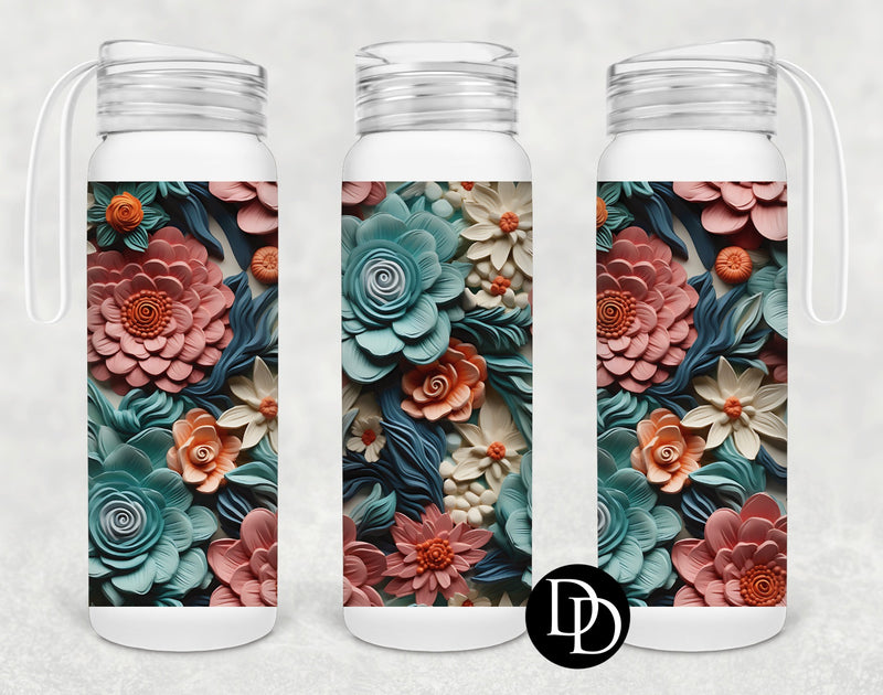 3D Flowers Blue *Sublimation Print Transfer*