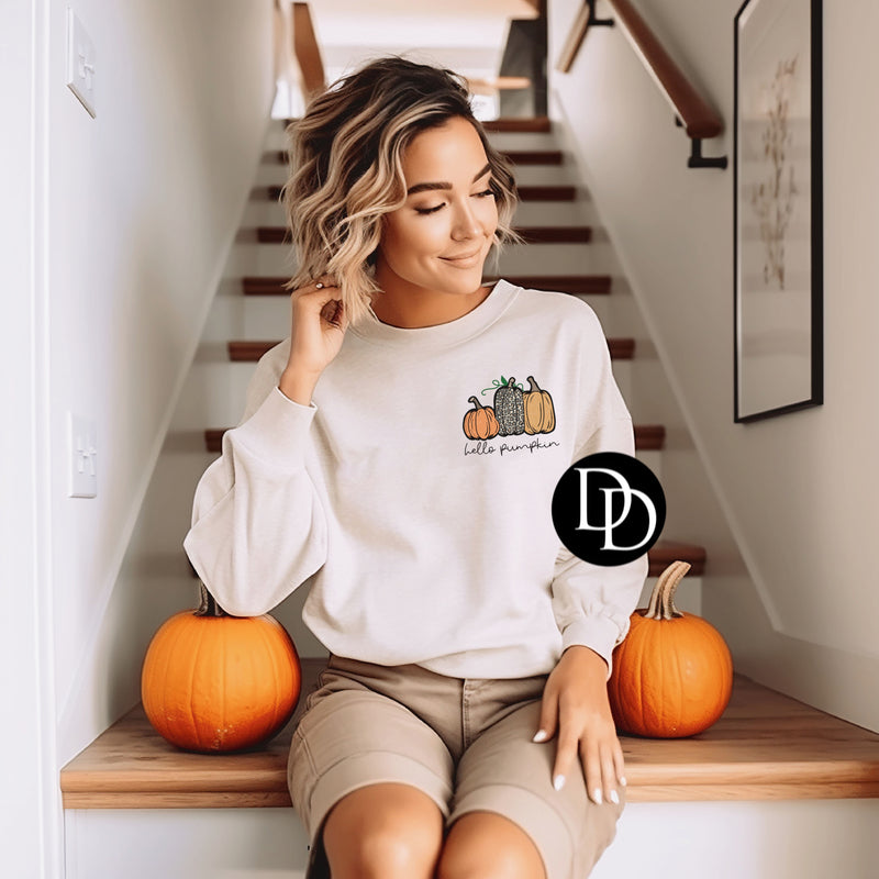 Faux Embroidery Hello Pumpkin *DTF Transfer*