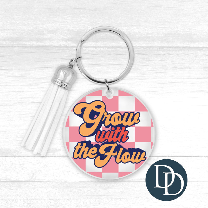 Grow With The Flow *Round Keychain UV DTF Decal*