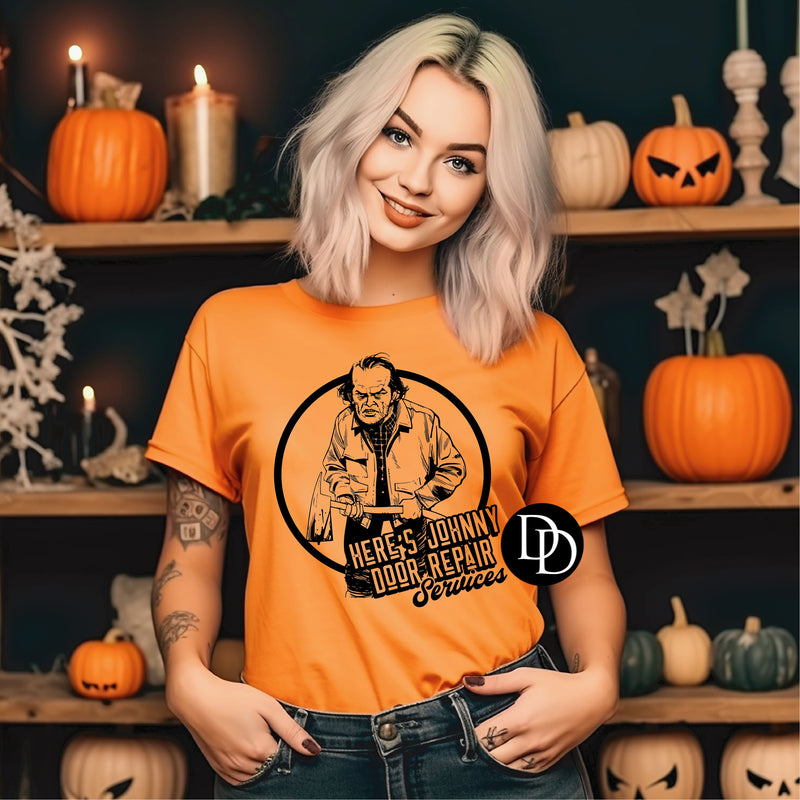 Here’s Johnny’s Door Repair (Black Ink) *Screen Print Transfer*