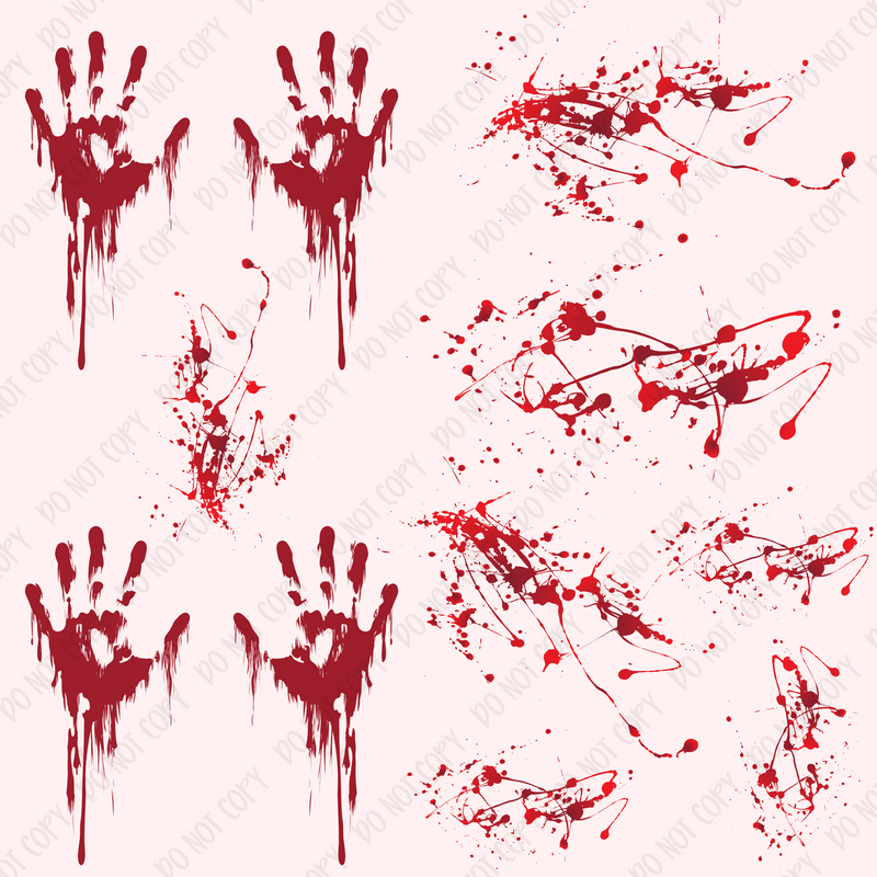 Blood Handprint Element Sheet UV DTF