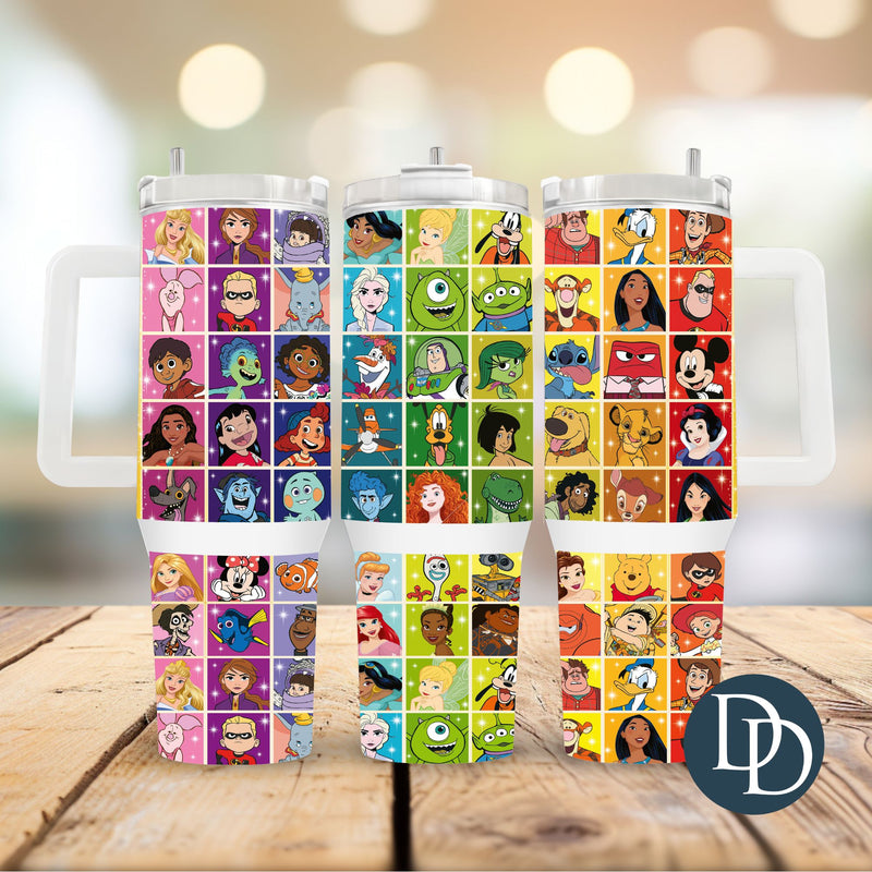 Character Stamps *UV DTF 40oz Tumbler Wrap*