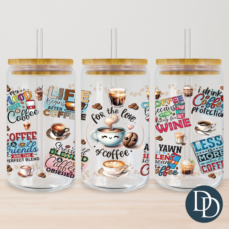 For The Love Of Coffee UV DTF Cup Wrap