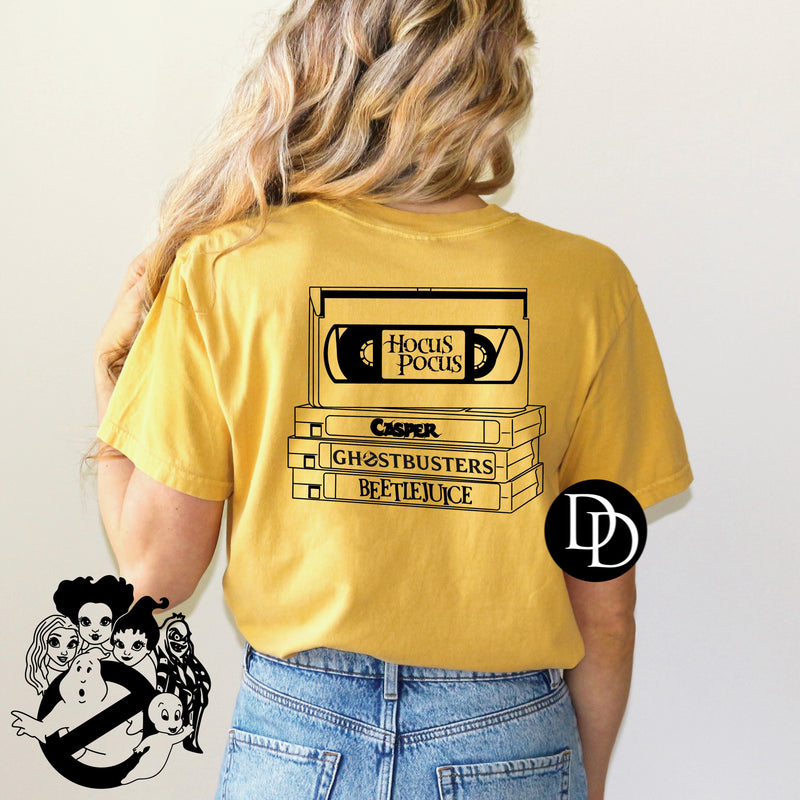 Halloween Movies With Pocket Accent (Black Ink)*Screen Print Transfer*