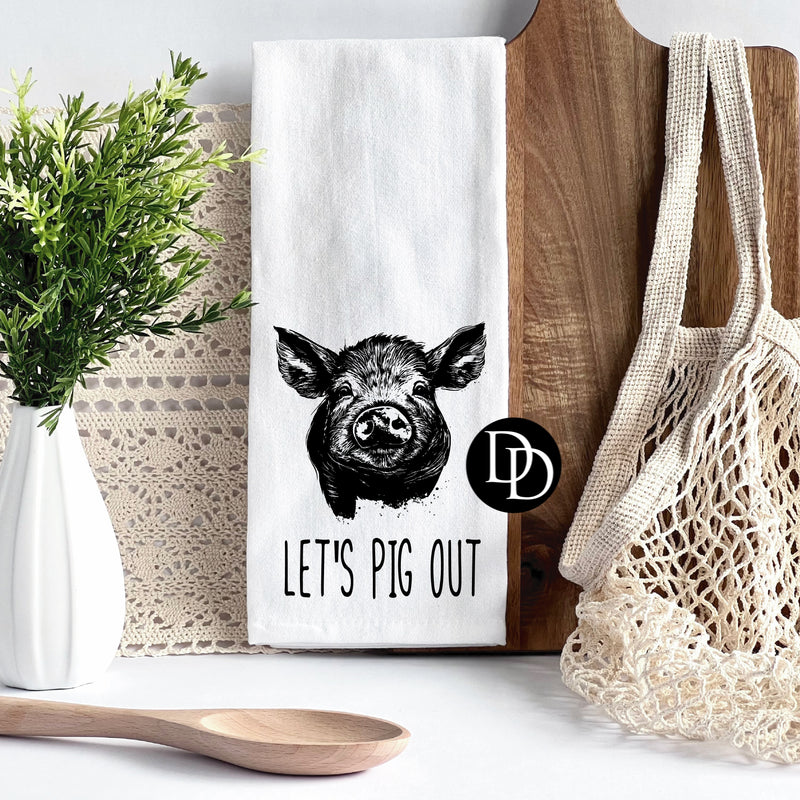 Let’s Pig Out *DTF Tea Towel Transfer*