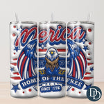 3D Merica Tumbler Print  *Sublimation Print Transfer*