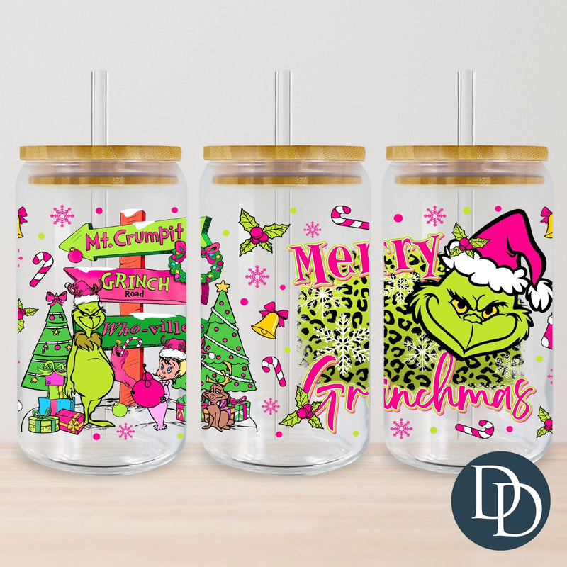 Pink Merry Greenmas *UV DTF Cup Wrap*