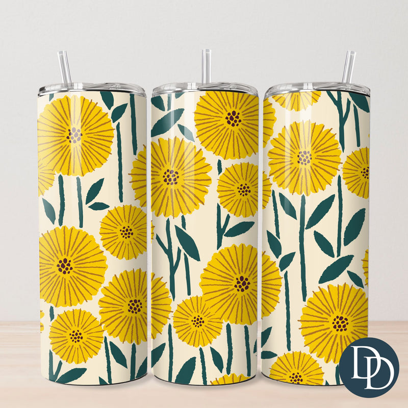 Abstract Sunflowers Tumbler Print *Sublimation Print Transfer*