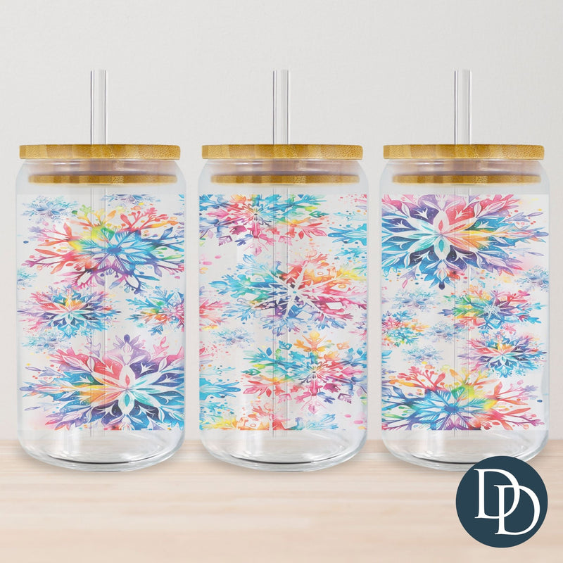 Alcohol Ink Snowflakes Tumbler Print *Sublimation Print Transfer*