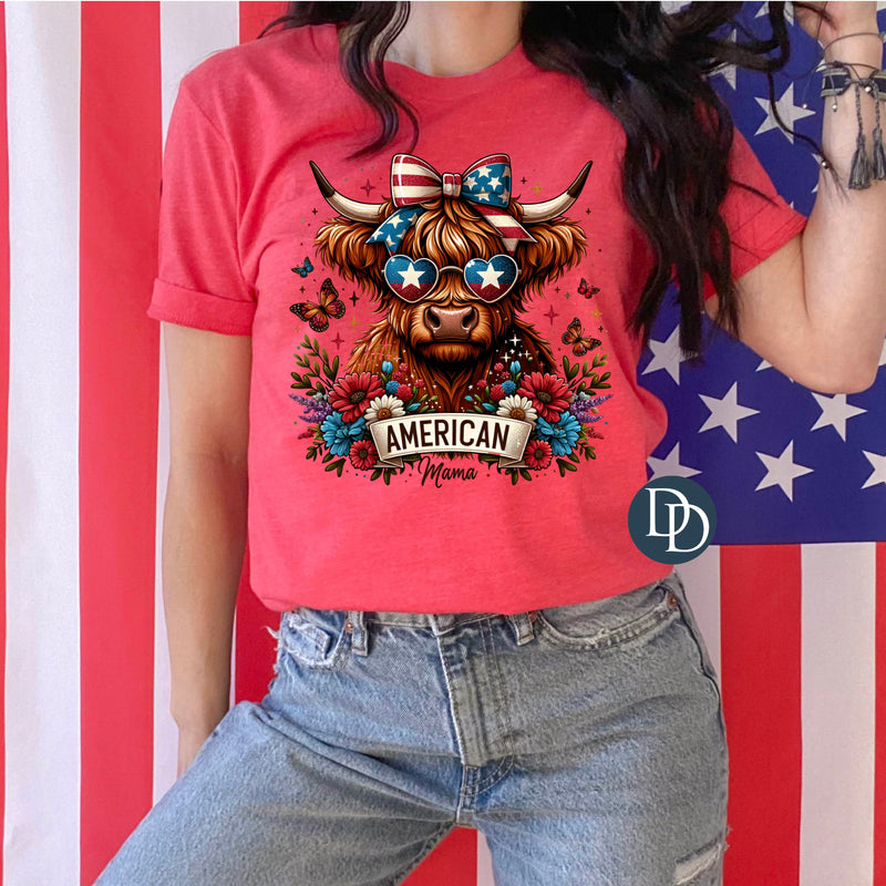 American Mama Highland Cow *DTF Transfer*