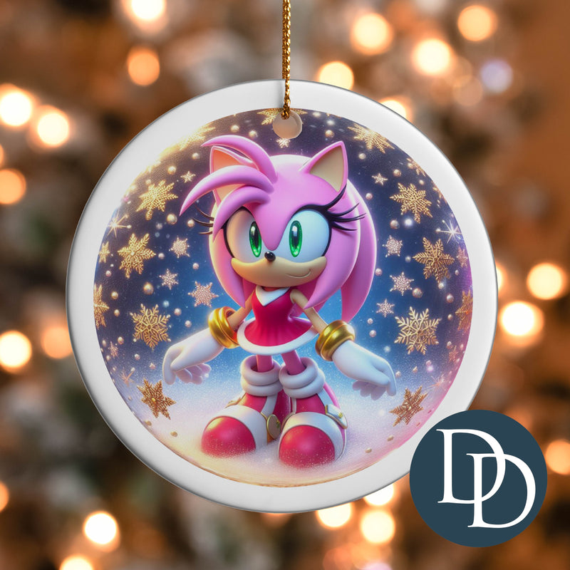 Amy Rose Gold Snowflakes *UV DTF Ornament Decal*