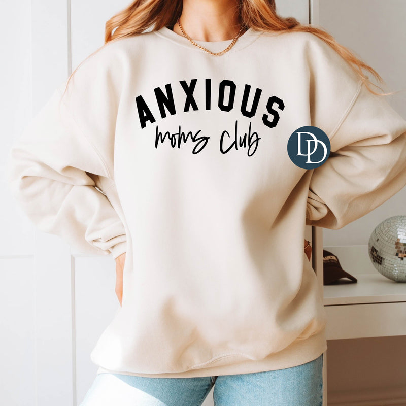 Oversized Anxious Moms Club (Black Ink) *Screen Print Transfer*