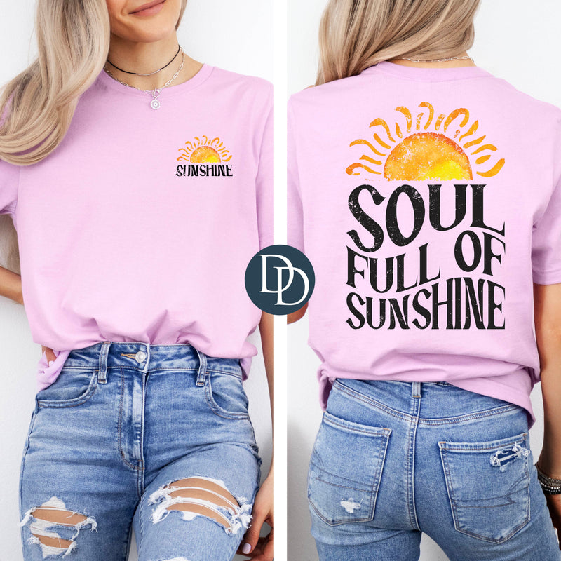 OVERSIZED BLACK Soul Full of Sunshine Watercolor Sun *DTF Transfer*