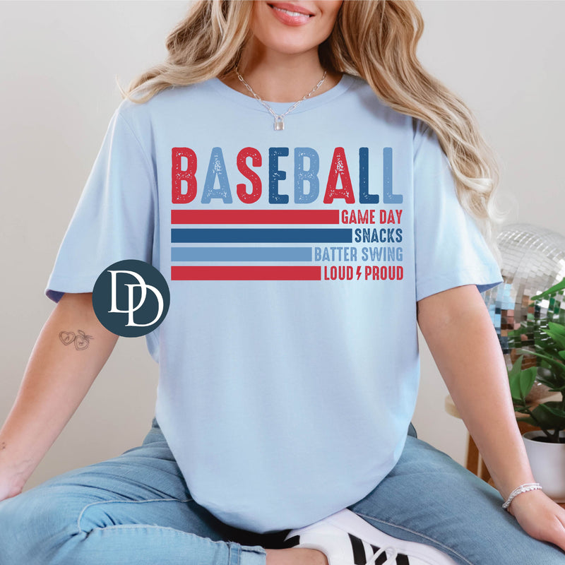 Baseball Block Line Words *DTF Transfer*