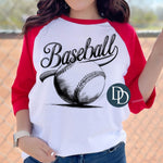 Baseball Sketch (Black Ink) *Screen Print Transfer*