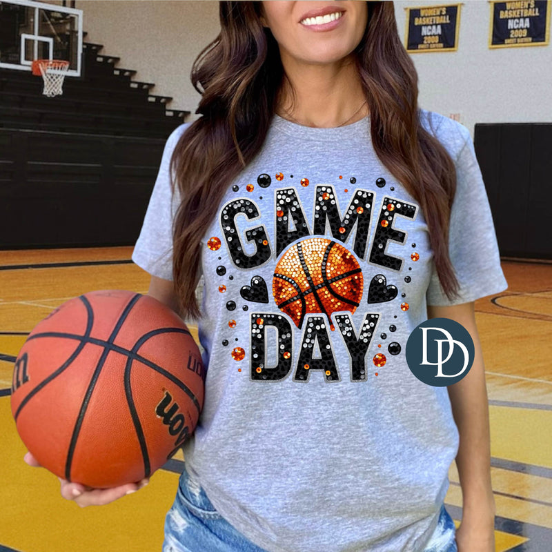 Basketball Game Day Faux Rhinestones *DTF Transfer*