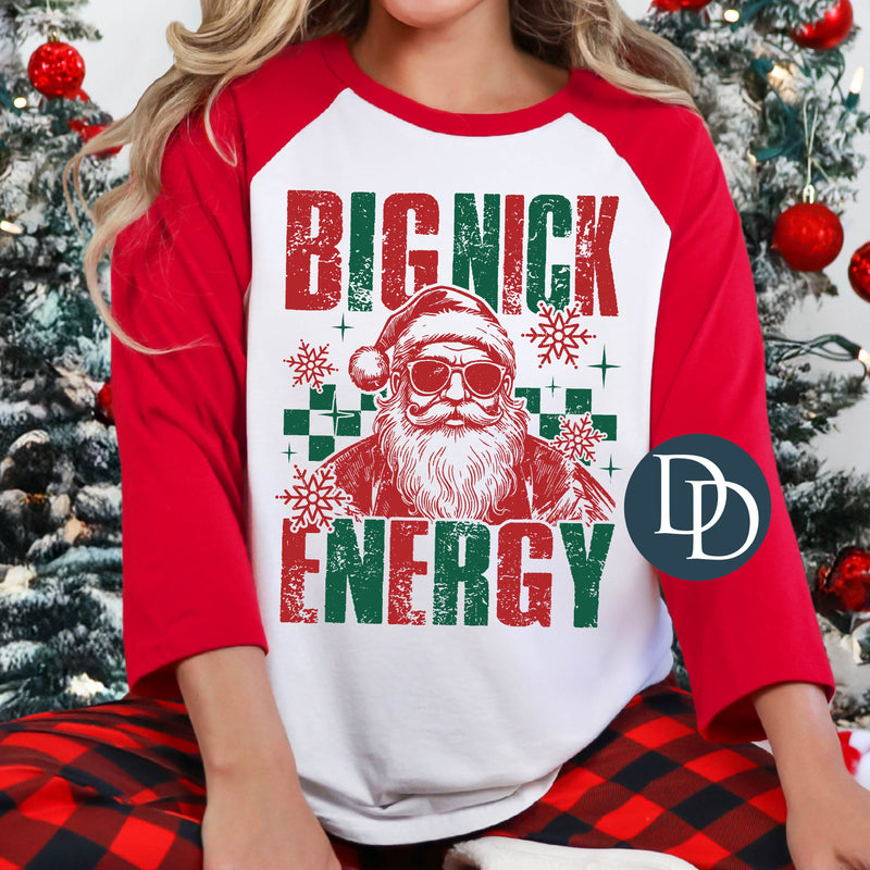 OVERSIZED Big Nick Energy Checkered Santa *DTF Transfer*