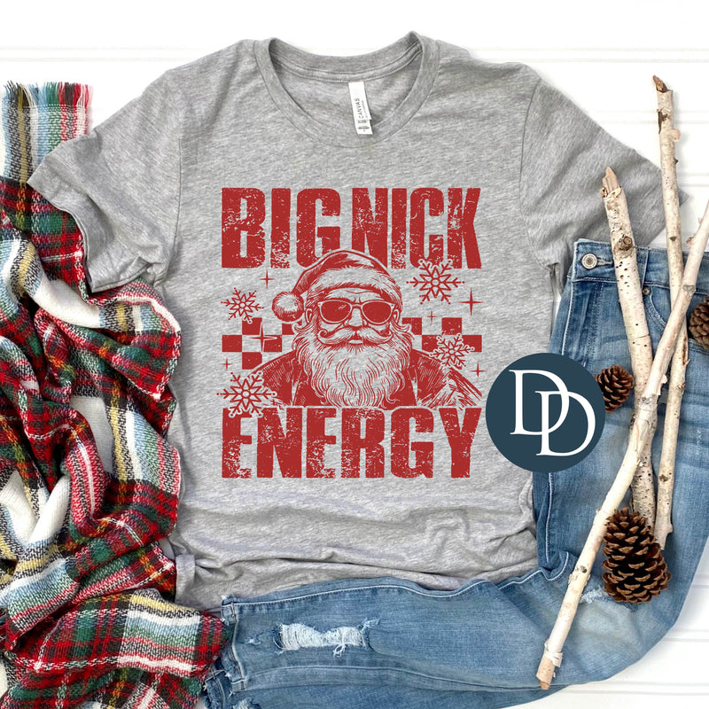 Big Nick Energy Distressed Checkered (Red Ink) *Screen Print Transfer*