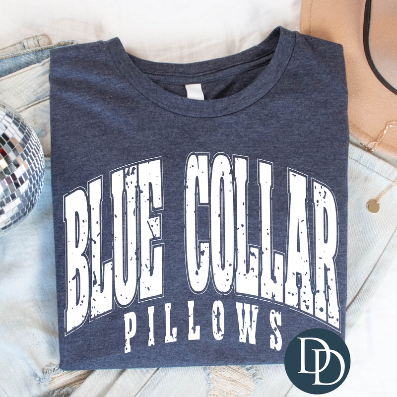 Blue Collar Pillows (White Ink) - NOT RESTOCKING - *Screen Print Transfer*