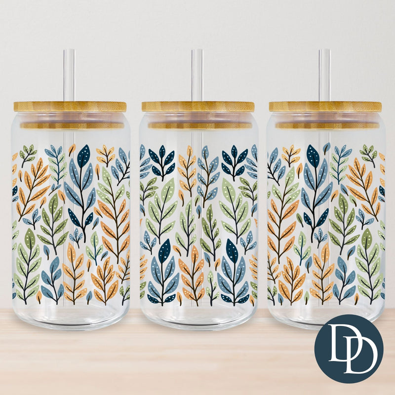 Blue Leaves *UV DTF Cup Wrap*