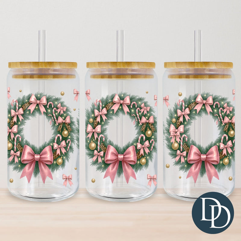 Blush Christmas Wreaths *UV DTF Cup Wrap*
