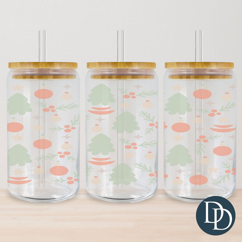 Boho Christmas Trees Tumbler Print *Sublimation Print Transfer*