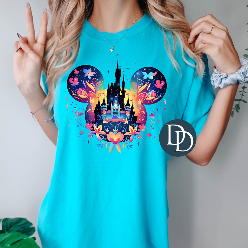 Bright Floral Magical Castle *DTF Transfer*