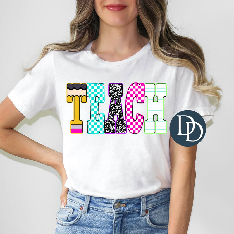 Bright Teach School Letters *DTF Transfer*