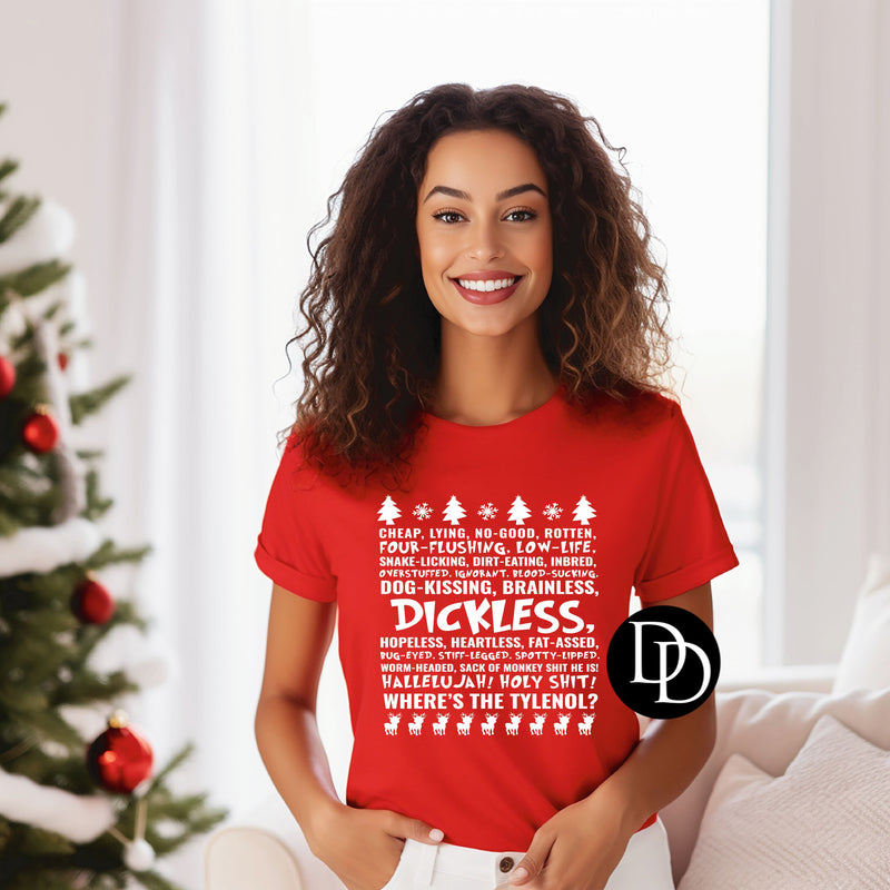 Dickless (White Ink)*Screen Print Transfer*