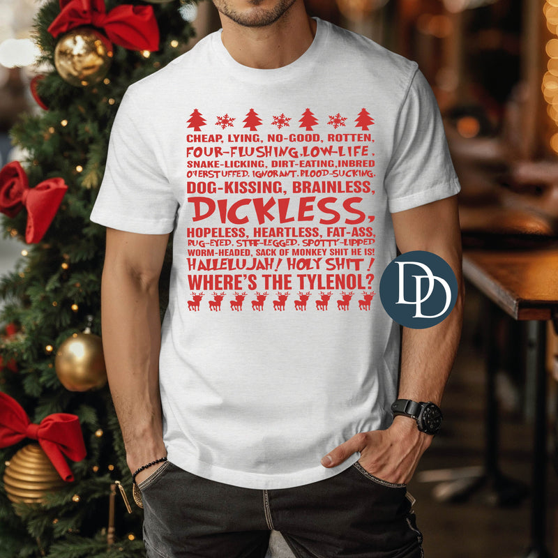 Cheap Lying No Good Christmas (Fire Red Ink) *Screen Print Transfer*